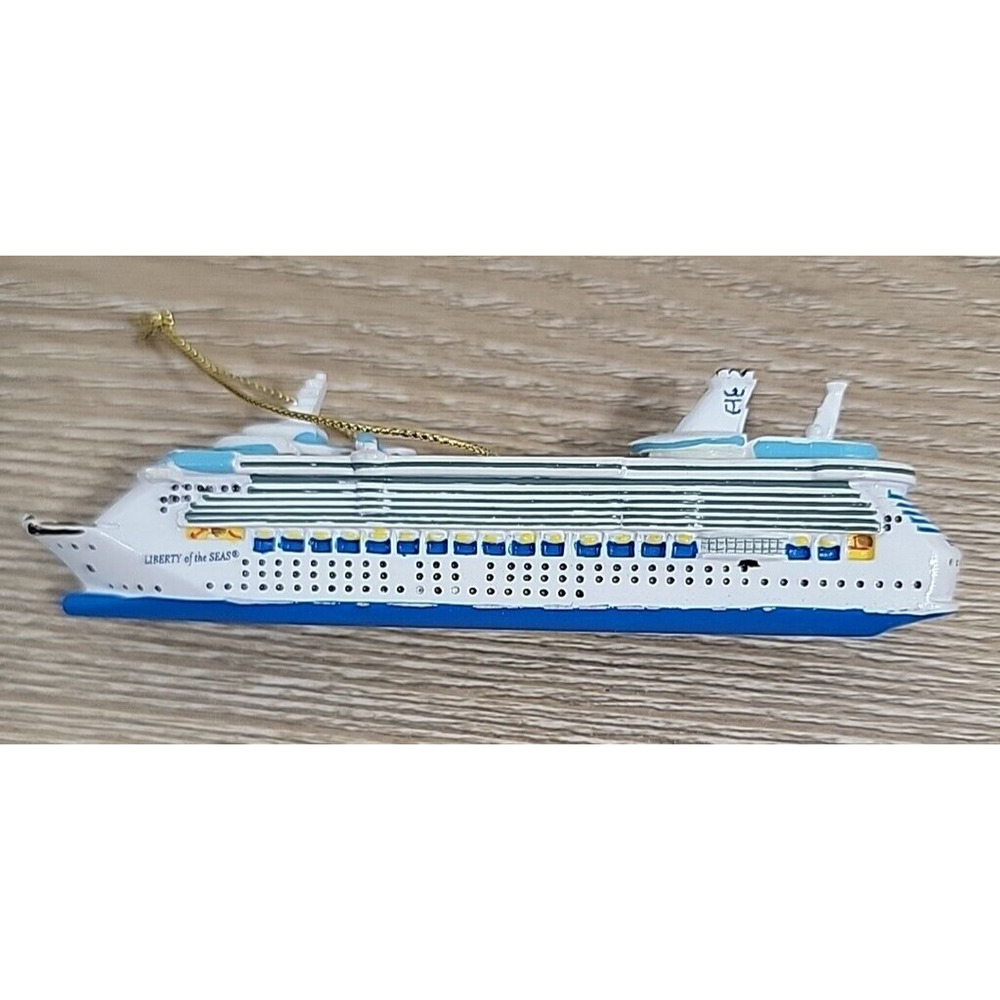 Nation's Treasures 4 3D Genuine 24K Gold Flashed Cruise Ship & 1 Ship Ornaments - Picture 4 of 12
